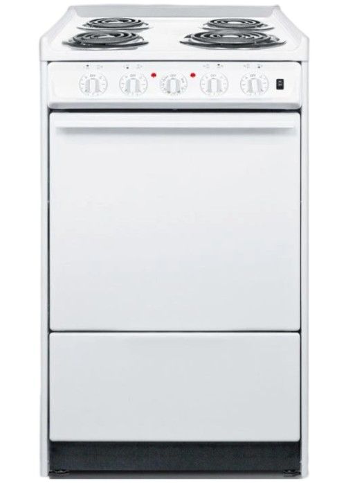 Summit® 20" White Slide-In Electric Range-0