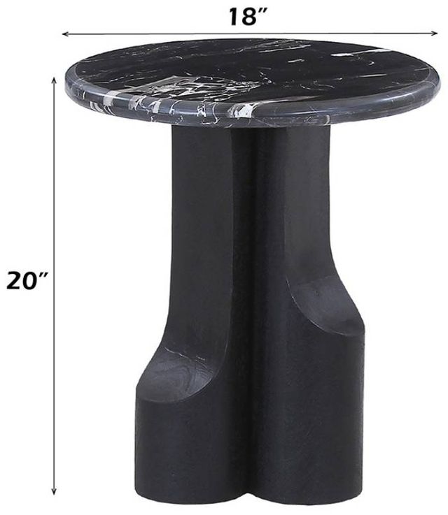 ACME Furniture Kinton Natural Marble Top End Table with Black Mercana Base-1