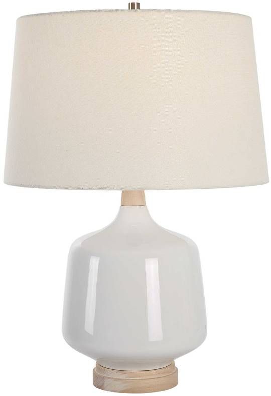 Uttermost® Opal Gloss Beige/White Table Lamp-3