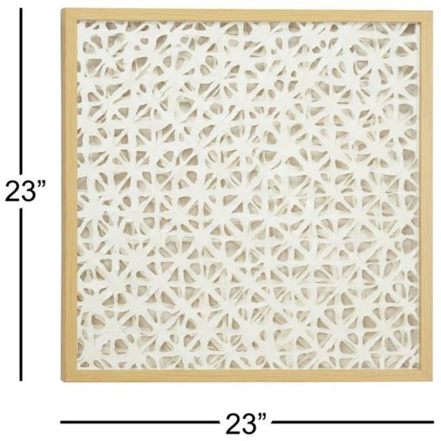 Deco Marche White Geometric Shadow Box Wall Decor-1
