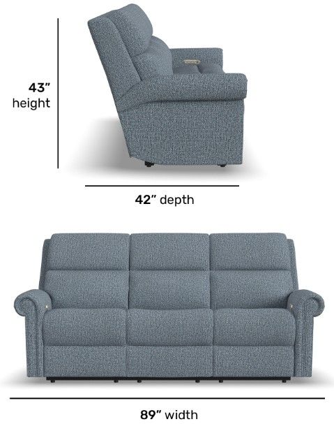 Flexsteel® Customizable Bernard Power Reclining Sofa with Console, Headrest and Lumbar-3