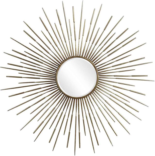 Uttermost® Golden Rays Gold Round Wall Mirror-0