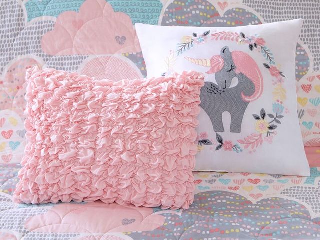 Olliix by Urban Habitat Kids Cloud Pink Twin Cotton Reversible Coverlet Set-3