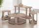International Furniture Direct Balam Stained White Round End Table-1