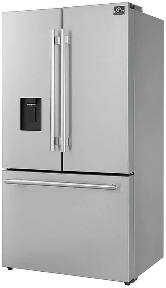 FORNO® Aosta Series Alta Qualita 36" 22.4 Cu. Ft. Stainless Steel Counter Depth French Door Refrigerator-2