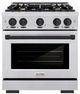 ZLINE Autograph Edition 30" Stainless Steel Pro Style Gas Range with Matte Black Accents-0