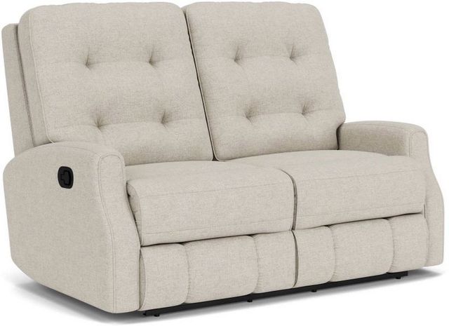 Flexsteel® Devon White Vanilla Reclining Loveseat-0