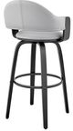 Armen Living Daxton Gray/Matte Black 30" Bar Stool-2