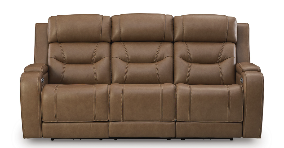 Signature Design by Ashley® Knightington Caramel Power Reclining Sofa with Audio Seating