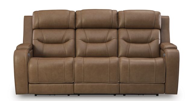 Signature Design by Ashley® Knightington Caramel Power Reclining Sofa with Audio Seating-0