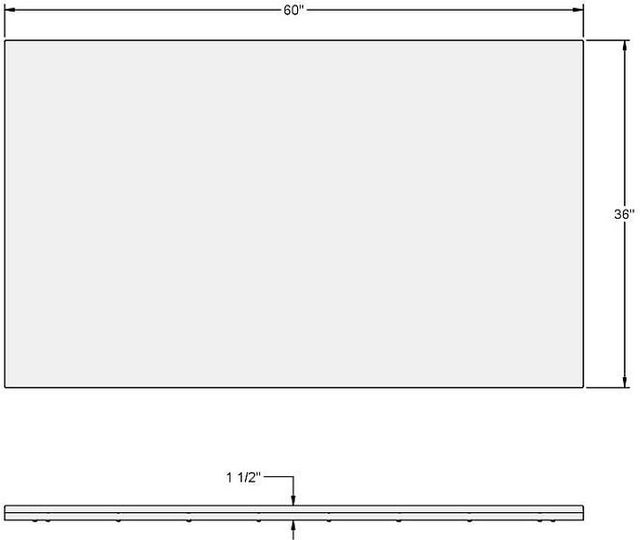 Amisco Customizable Lucarelli 60" Rectangular Dining Table with 1" White Oak Veneer Top-1