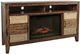 Jofran Inc. Painted Canyon Brown Media Console with Electric Fireplace -0