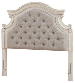 Signature Design by Ashley® Realyn Beige/Chipped White Full Upholstered Panel Headboard