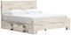 Benchcraft® Lawroy Light Natural King Panel Bed with 2-Drawer Storage-1