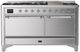 Ilve® Majestic III 60" Stainless Steel Pro Style Dual Fuel Liquid Propane Range with Solid Door and Chrome Trim-0
