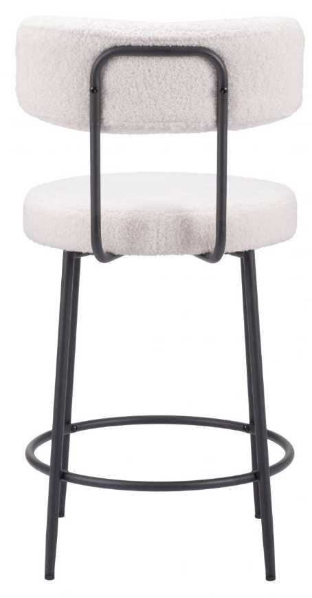 Zuo® Modern Blanca 2-Piece Black/Ivory Counter Stool Set-3