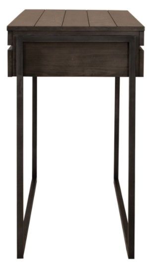 Liberty Furniture Gateway Weathered Gray Sofa Table with Black Metal Frames-4