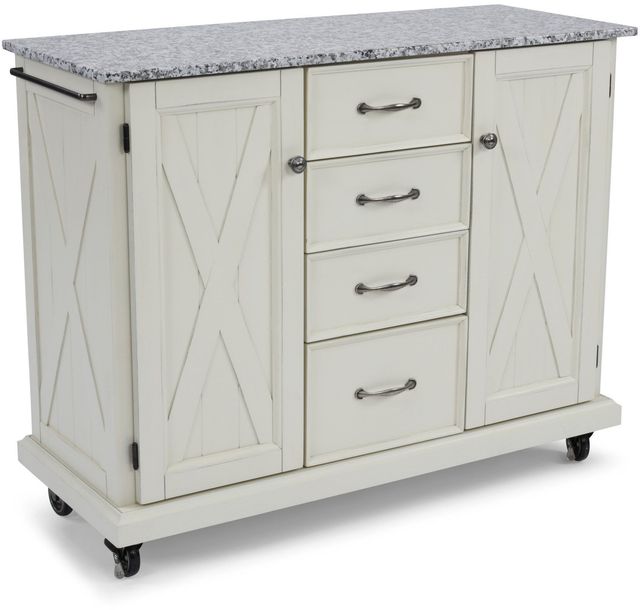 homestyles® Seaside Lodge Off-White/Salt-and-Pepper Granite Kitchen Cart-0