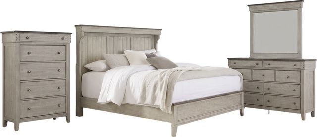 Liberty Furniture Ivy Hollow 4-Piece Dusty Taupe/Weathered Linen Queen Mantel Bedroom Set-0