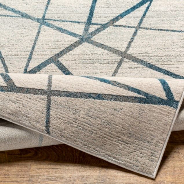 Surya Impulse Cream/Deep Teal 4'x6' Area Rug-3
