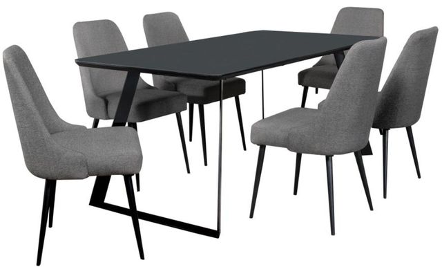 Coaster® Smith 7-Piece Black/Gray Dining Table Set-0