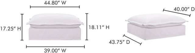 Moe's Home Collection Olivia White Ottoman-2