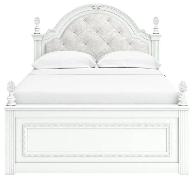 Signature Design by Ashley® Maylilly White Full Upholstered Panel Storage Bed-3