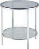 Steve Silver Co. Frostine Glass Top Round End Table with Chrome Base-1