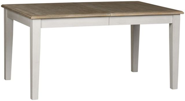 Liberty Furniture Summerville Wirebrushed Gray Rectangular Dining Table with Soft White Wash Base-0