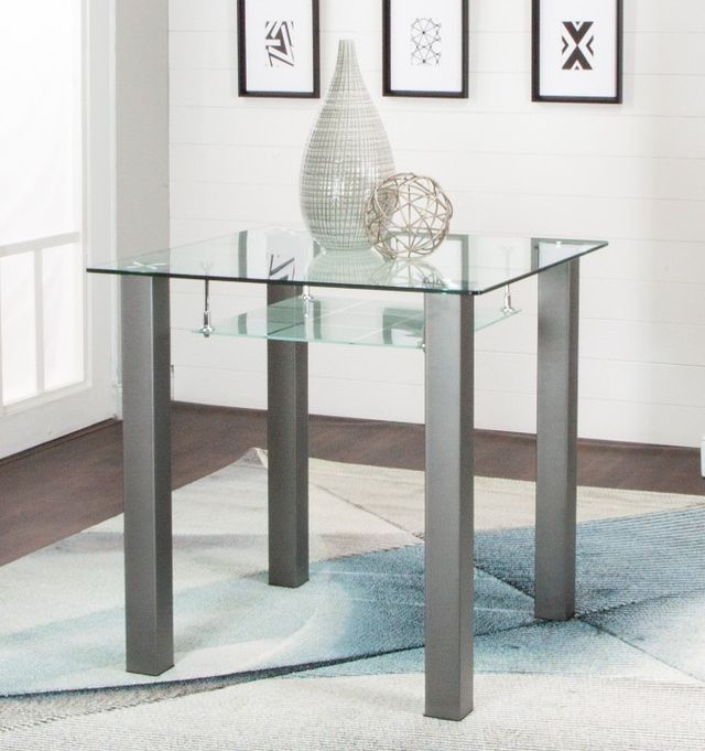 Cramco Napa Glass Top Counter Height Dining Table with Charcoal Base-1