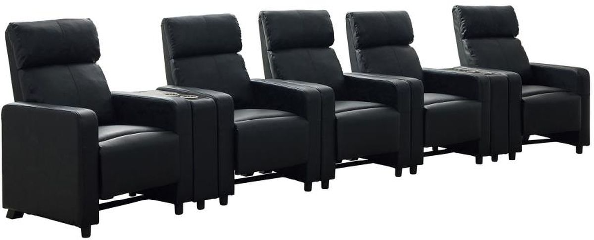 Coaster® Toohey 7-Piece Black Reclining Theater Seating Set