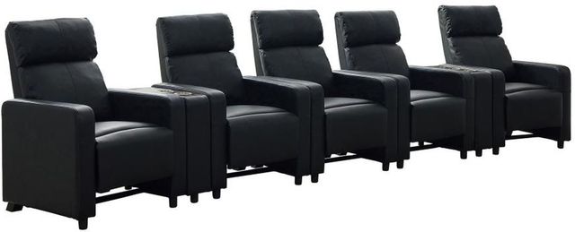 Coaster® Toohey 7-Piece Black Reclining Theater Seating Set-0
