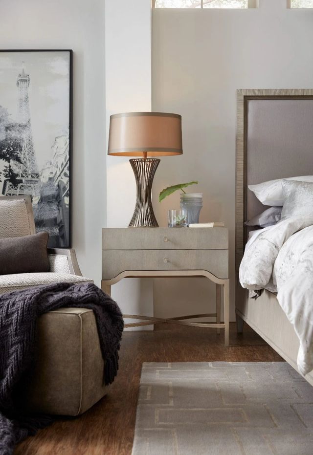 Hooker® Furniture Elixir Champagne Silver/Serene Gray Beige Nightstand-1