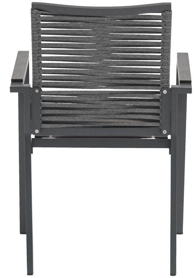 Meridian Furniture Maldives 2-Piece Grey Aluminum 35" Outdoor Patio Dining Arm Chair Set-3