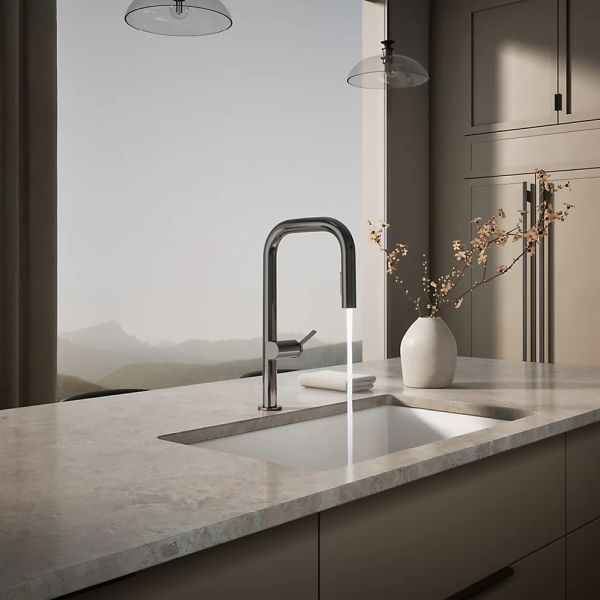KOHLER® Components® Vibrant Titanium 18" Kitchen Sink Faucet with 2-Function Sprayhead-2