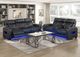 Homelegance® Fairway Black Double Power Reclining Loveseat with Center Console-1