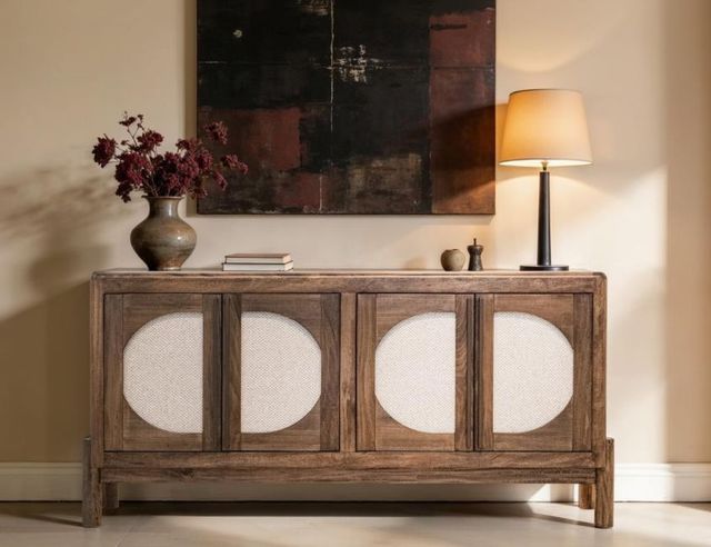 International Furniture Direct Dune Beige/Brown Console-1