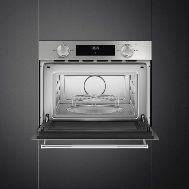 Smeg 24" Fingerproof Stainless Steel Oven/Microwave Combo Electric Wall Oven-2