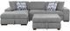 Homelegance® Raife 3-Piece Gray Sleeper Sectional with Left Chaise and Ottoman-0