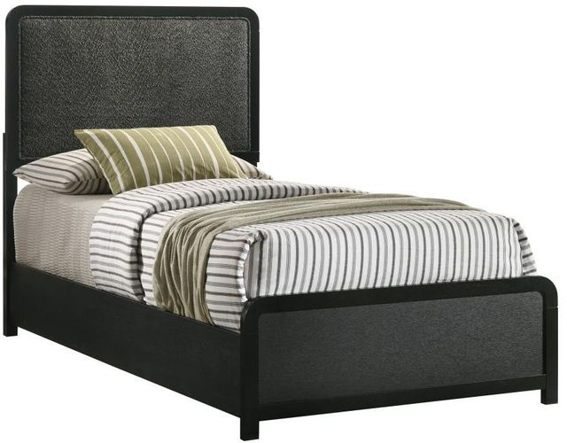Coaster® Cavelle Black Youth Twin Upholstered Panel Bed-3