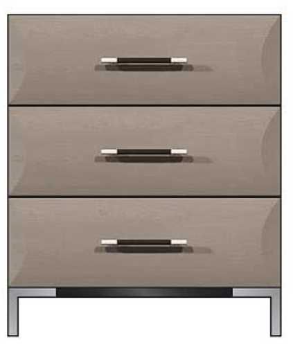 Country View Woodworking Customizable American Modern 28" 3-Drawer Metal Fronts Legs Bedside Chest-0