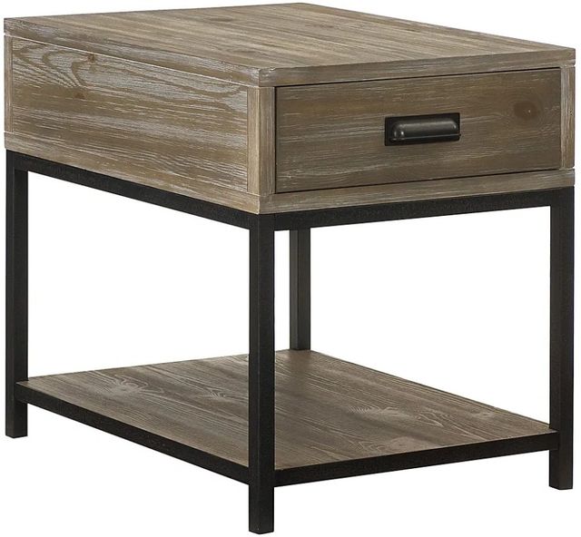Hammary® Parsons Sandalwood Rectangular End Table with Black Base-0
