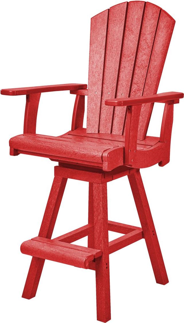 C.R. Plastic Generation Line Red Swivel Pub Chair-1