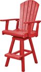 C.R. Plastic Generation Line Red Swivel Pub Chair-1