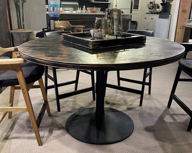 Nest Home Collections Sadie Antique Black 60" Round Counter Table-0
