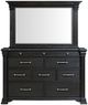 Elements International Kings Court 2-Piece Black Dresser and Mirror Set-4