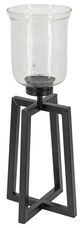 A & B Home Black/Clear Large Candle Holder-0