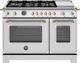 Bertazzoni Heritage Series 48" Fingerprint Resistant Stainless Steel Pro Style Gas Range with Gold Accents-0