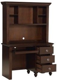 Mazin Furniture Meghan Espresso Writing Desk with Hutch-2