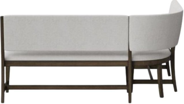 Bernards Dorval 3-Piece Gray/Walnut Curved Bench-3